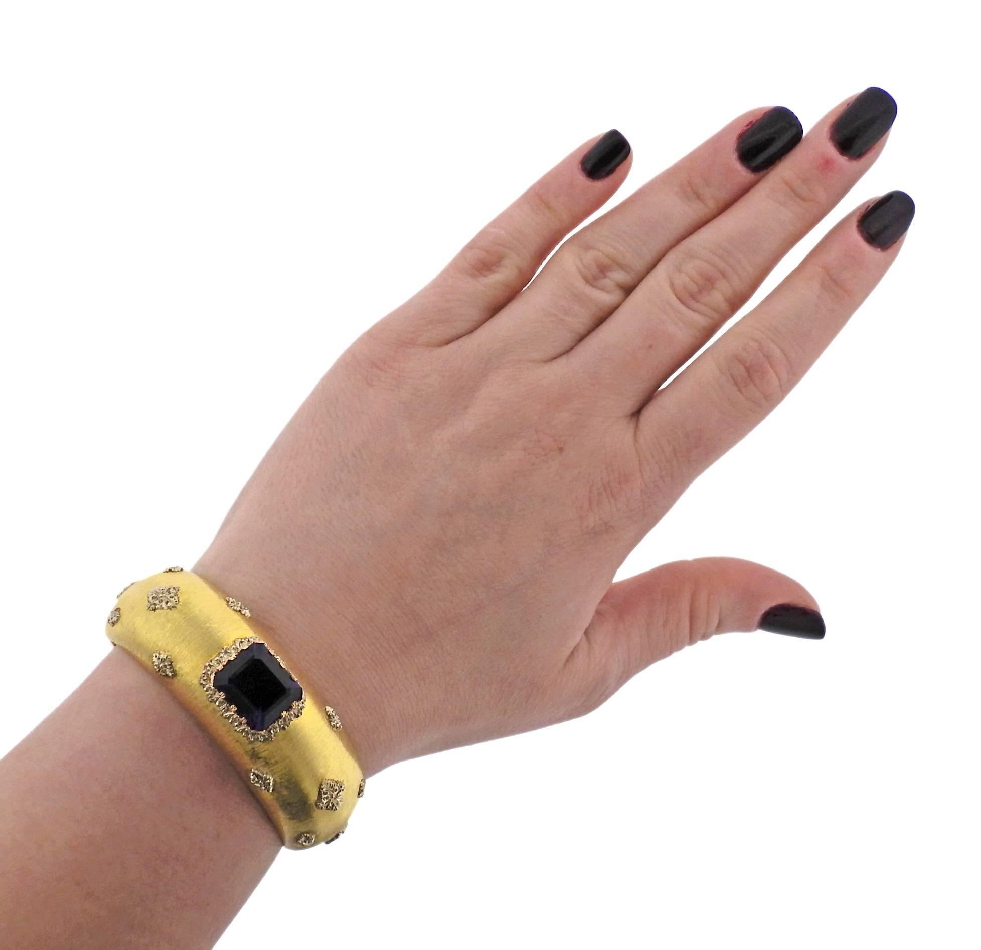 Women's or Men's Buccellati Amethyst Gold Bracelet For Sale