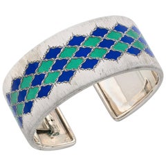 Armreif aus Emaille und Silber von Buccellati, um 1970