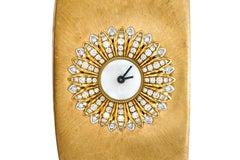 Buccellati Anthochron Gold Watch Bangle Bracelet with Diamonds