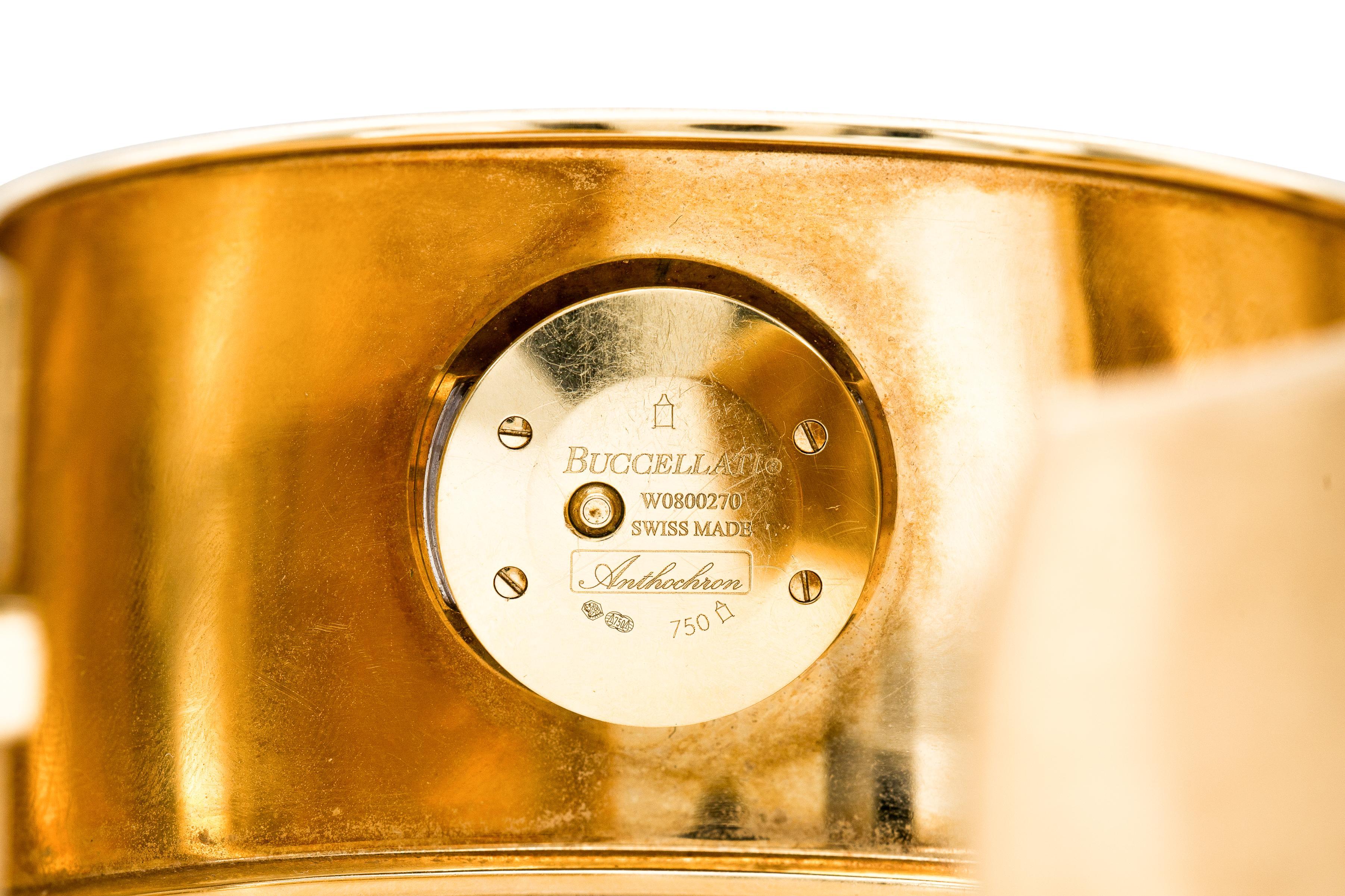 Buccellati, bracelet jonc montre anthropique en or avec diamants Pour femmes en vente