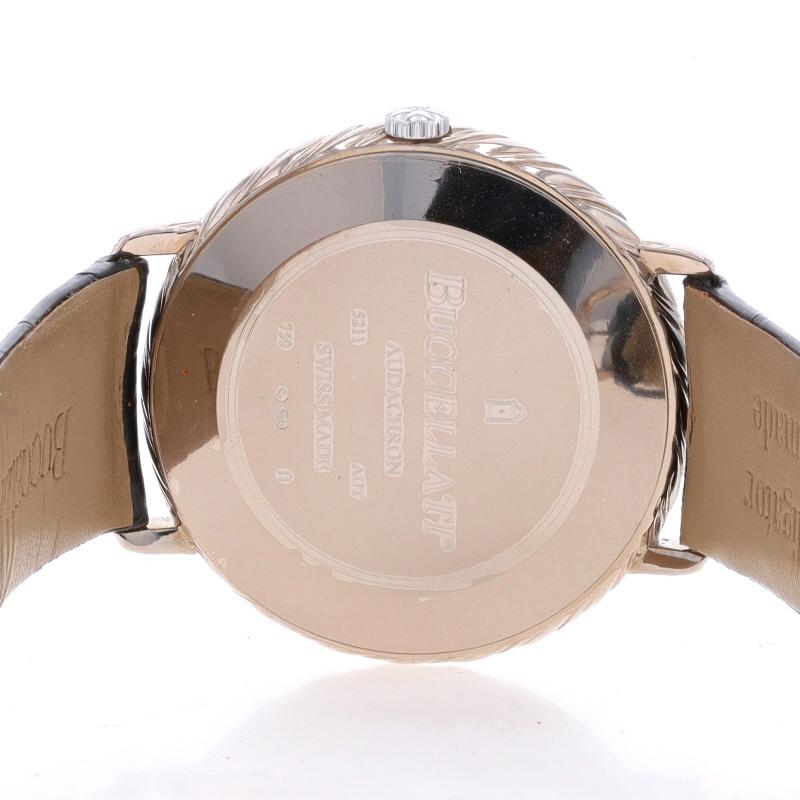 Buccellati Audachron Men's Wristwatch 5211 - White Gold 18k Auto 1 Year Warranty For Sale 2