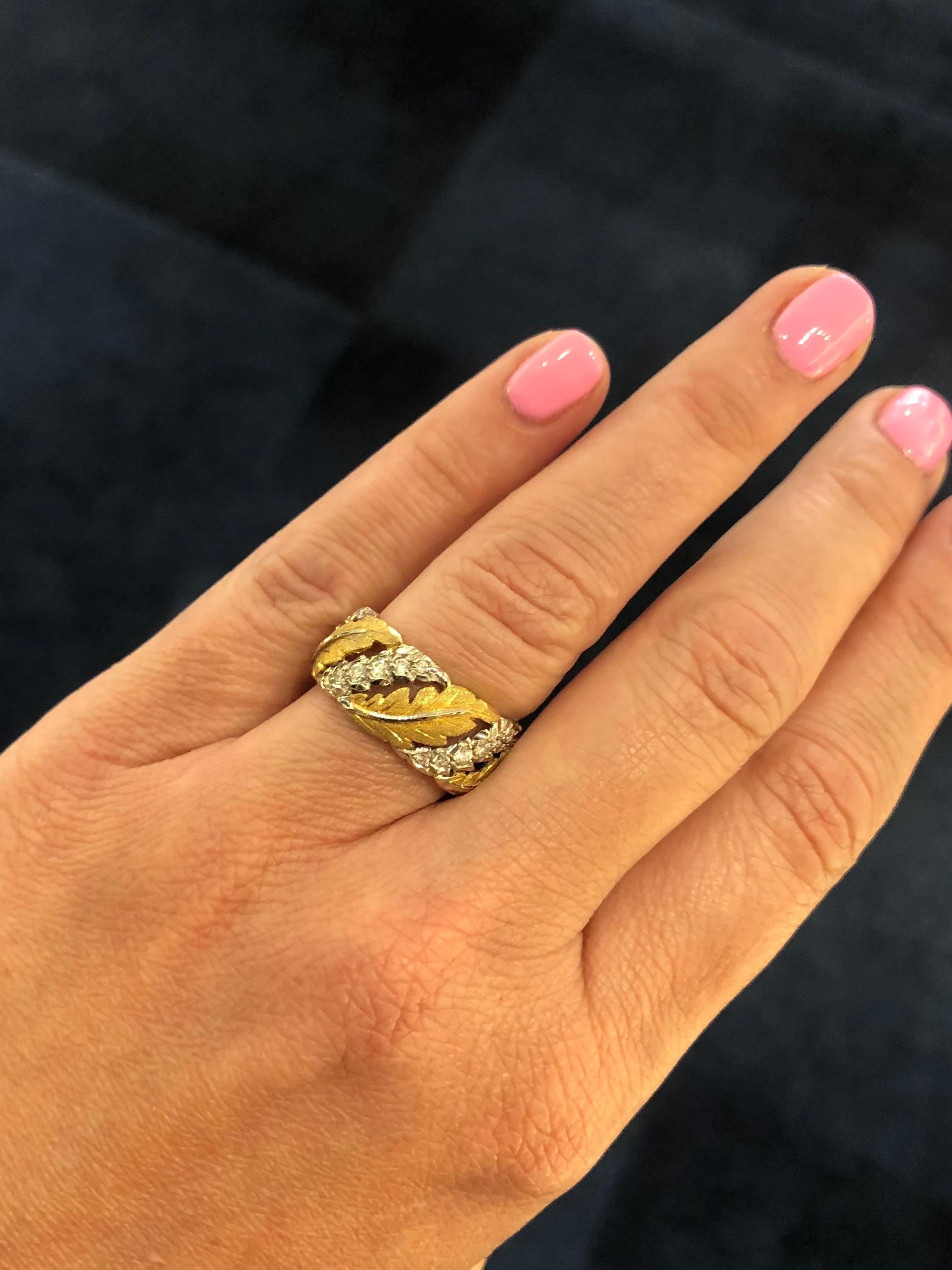 Women's Buccellati Band with Diamonds in 18k Gold