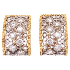 Buccellati, Bi-Color Gold Diamond Earrings