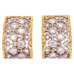 Buccellati, boucles d'oreilles en or bicolore et diamants