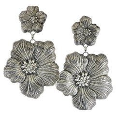 Buccellati Blossom Collection Lange Vintage Sterling Silber Ohrringe
