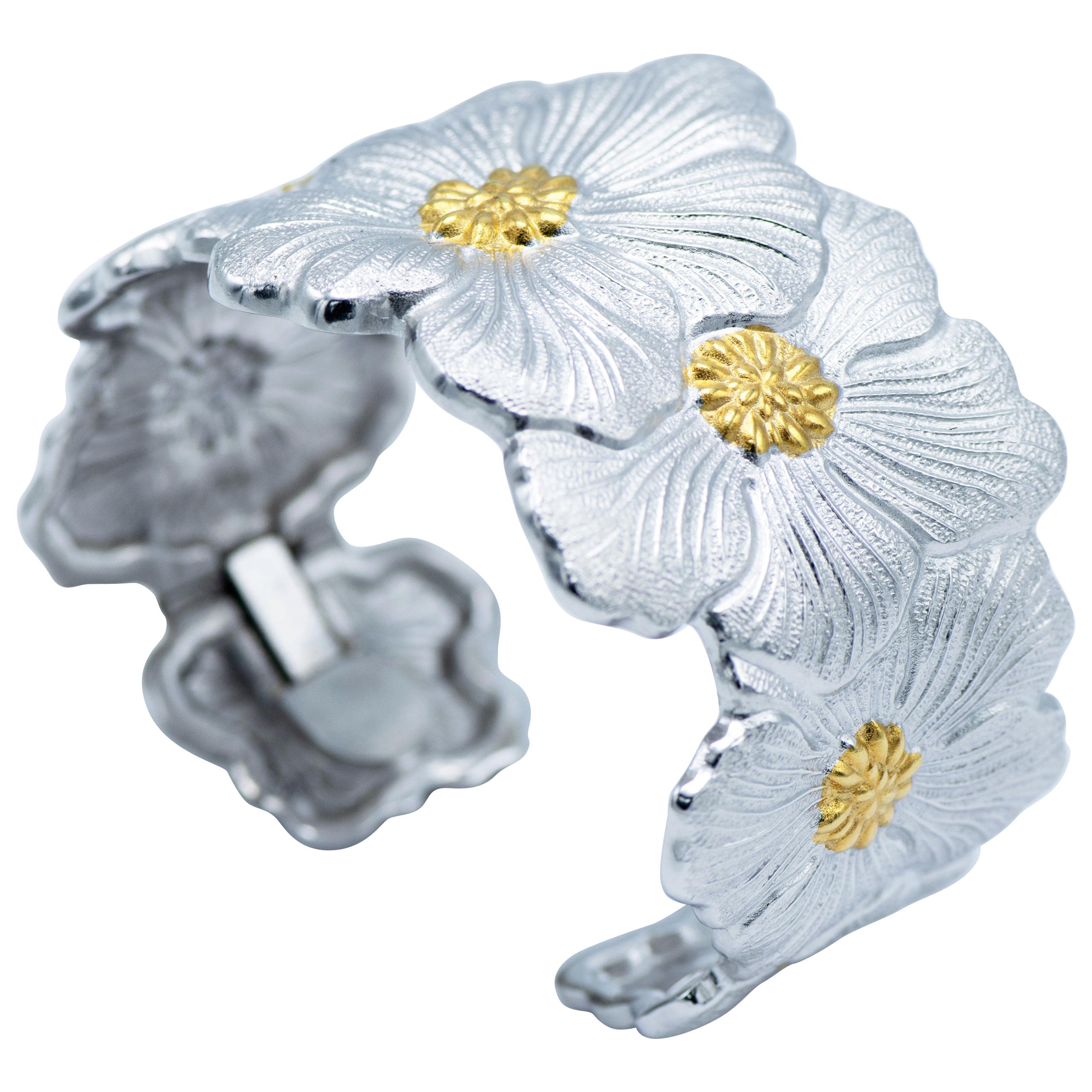 Buccellati Blossom with Gold Accents Cuff Bracelet