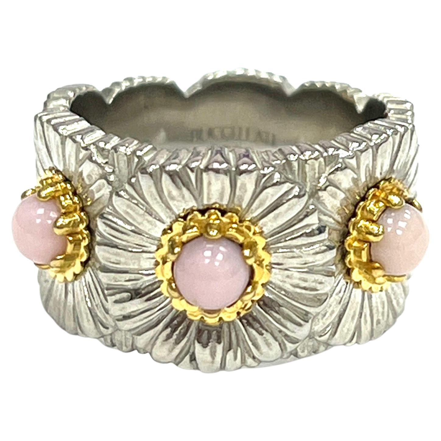 Buccellati Blossoms Daisy Pink Opal Sterling Silver Ring