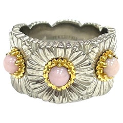 Buccellati Blossoms Bague en argent sterling avec opale rose marguerite