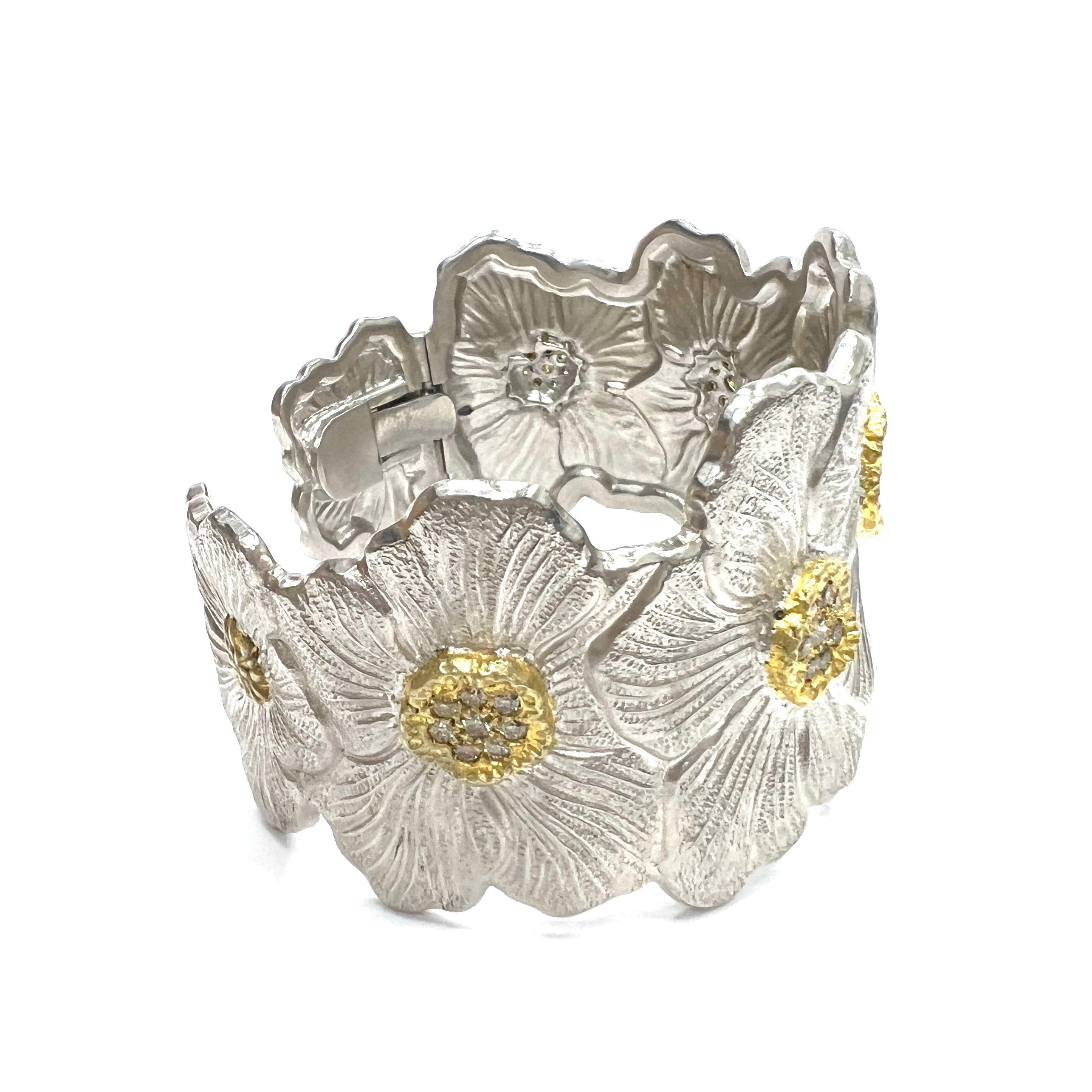Buccellati Blossoms Diamond Cuff Bracelet (Rundschliff)