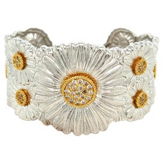Buccellati Bracelet manchette fleurs en diamants