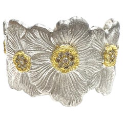 Vintage Buccellati Blossoms Diamond Cuff Bracelet