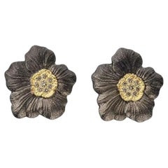 Buccellati Blossoms Diamond Gardenia Button Earrings, 2.5cm