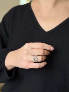 Buccellati Blossoms Fancy Diamond Silver Gold Flower Ring