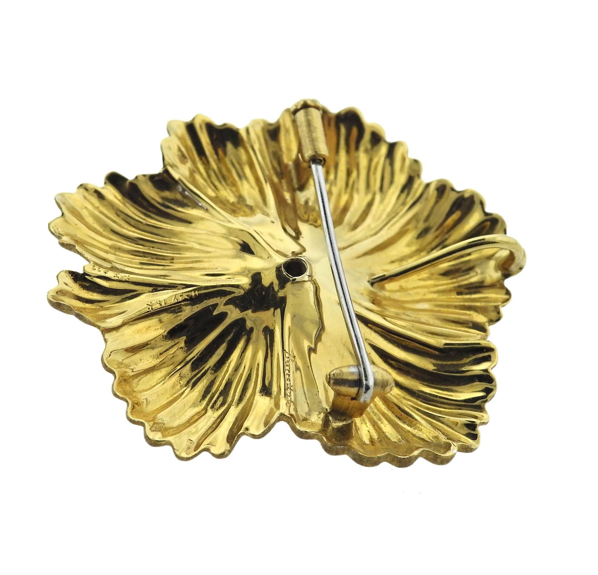 Women's Buccellati Blossoms Flower Diamond Gold Brooch Pendant
