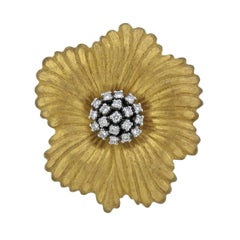 Buccellati Blossoms Flower Diamond Gold Brooch Pendant