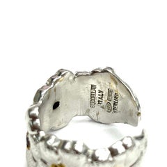 Buccellati Blossoms Ring Ruby Gemstone Sterling Silver Made in Italy