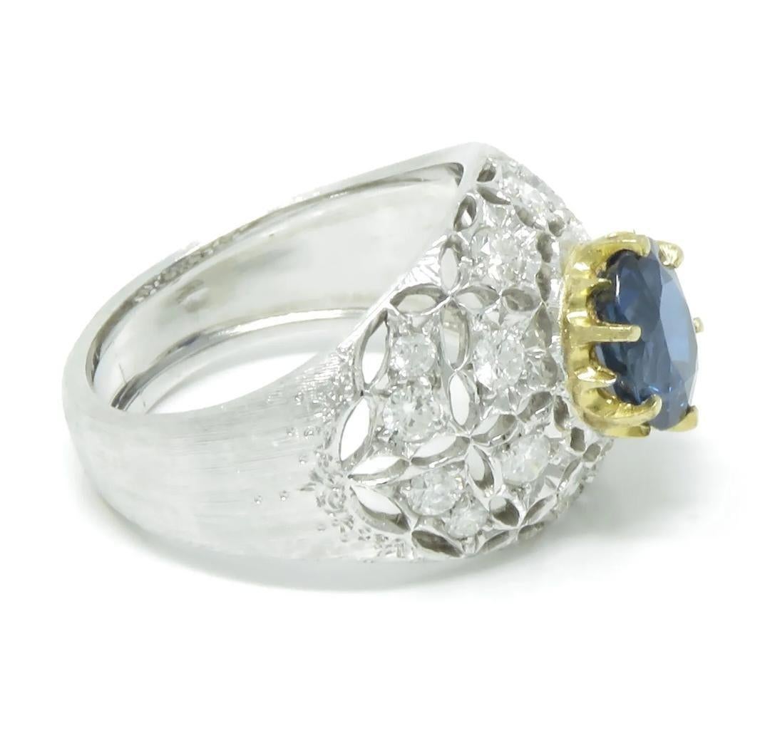Anillo Buccellati Zafiro Azul Diamante en venta 2