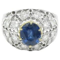Buccellati Ring mit blauem Saphir und Diamant