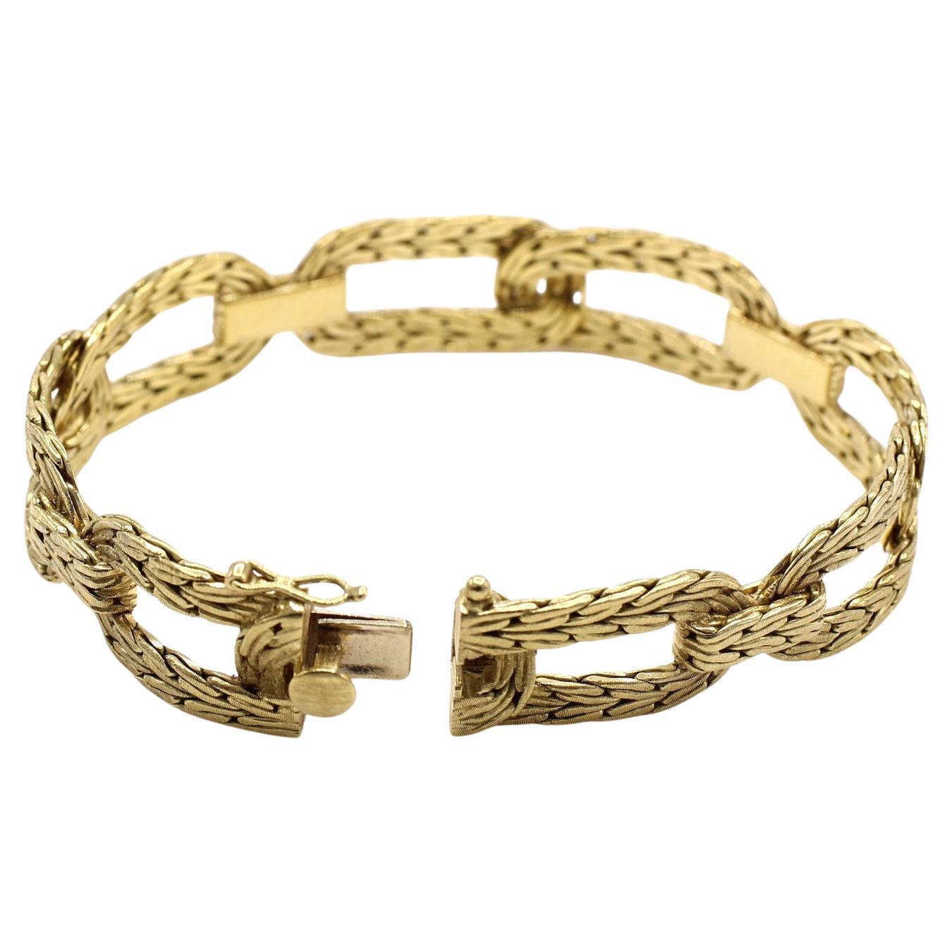 Buccellati Braided 18 Karat Yellow Gold Link Bracelet  For Sale
