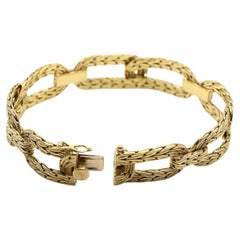 Vintage Buccellati Braided 18 Karat Yellow Gold Link Bracelet 
