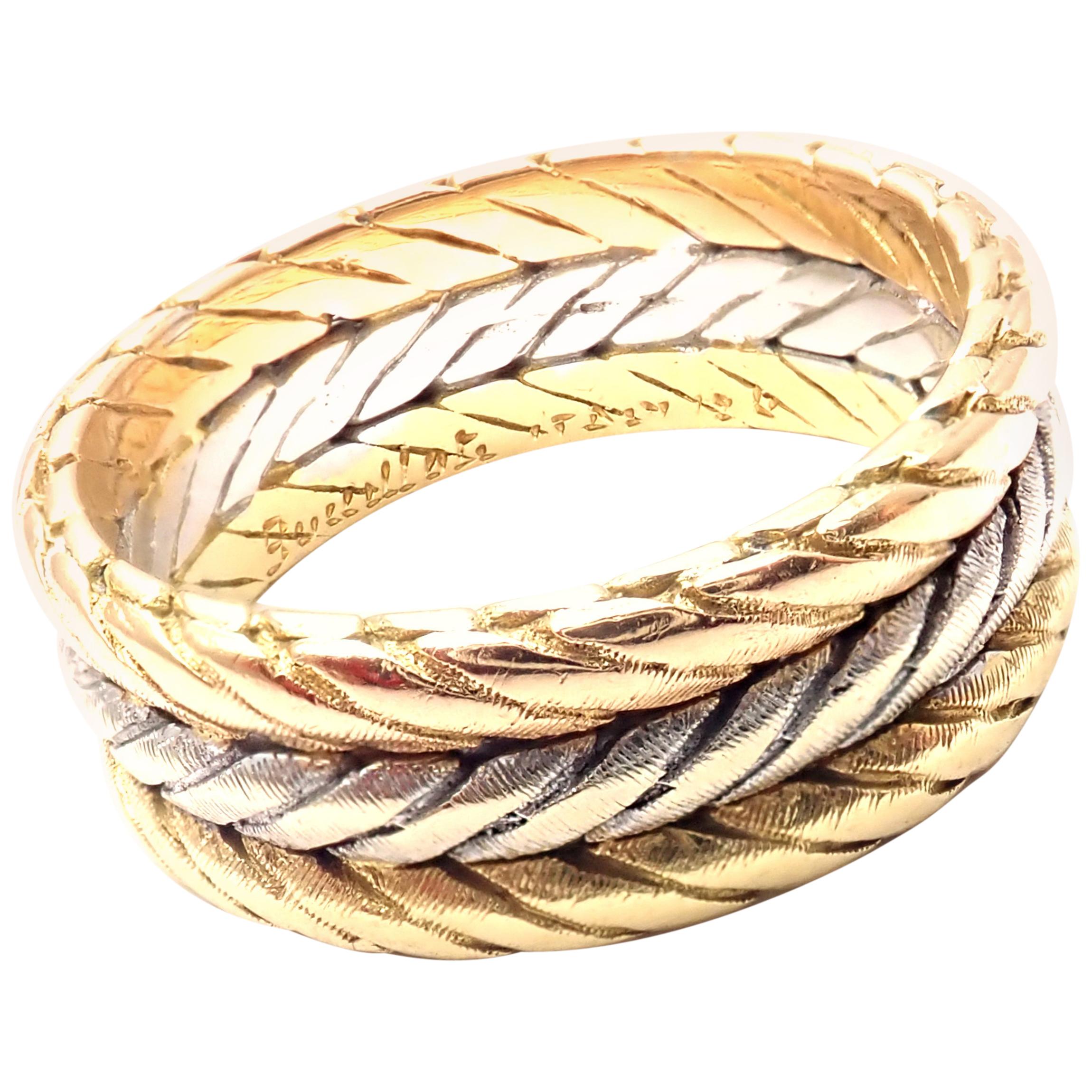 Buccellati Braided Tri-Color Gold Band Ring