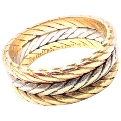 Buccellati Braided Tri-Color Gold Band Ring