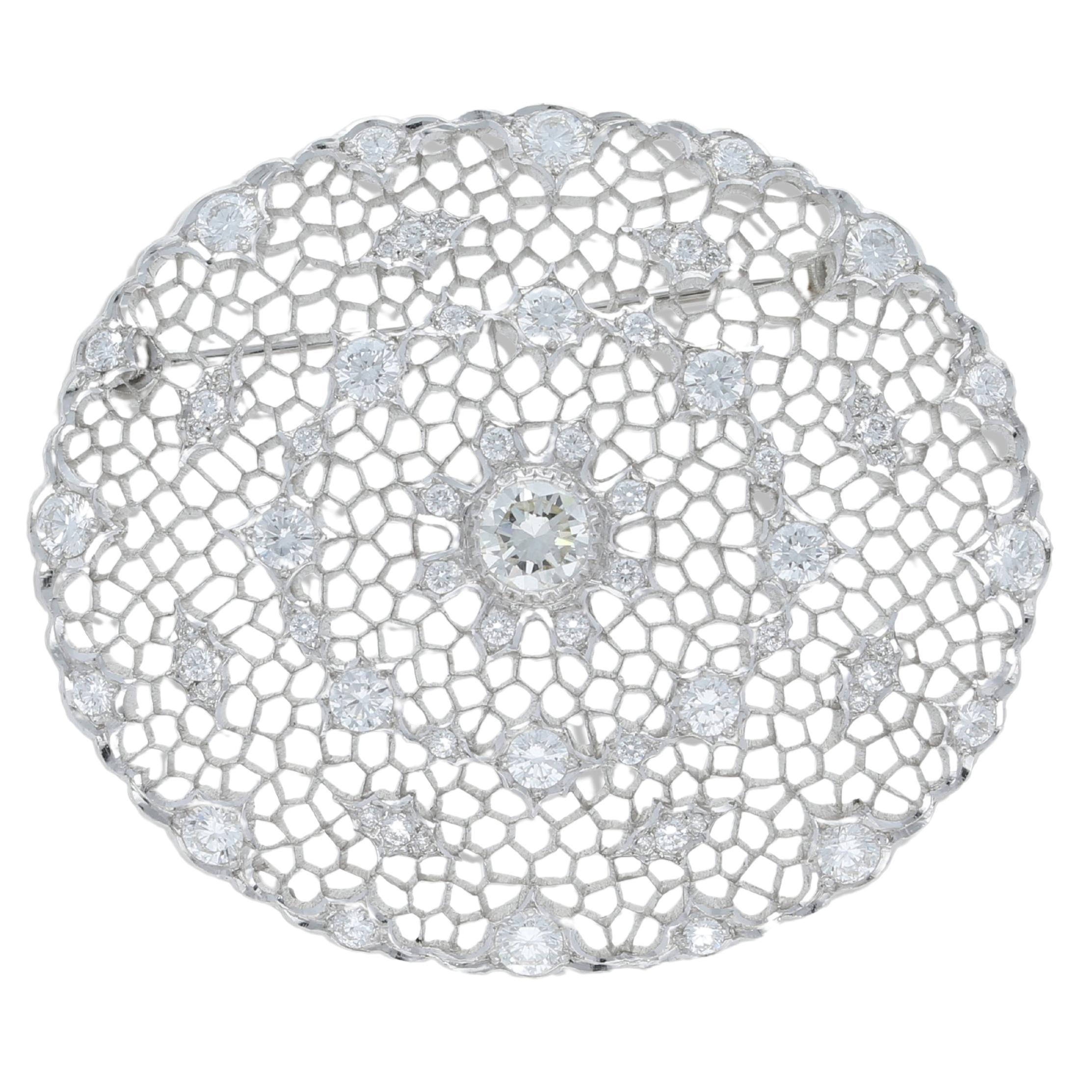 Buccellati  brooch/pendent 18k white gold For Sale