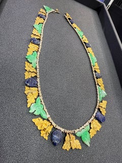 Buccellati Carved Jade and Sapphire Necklace