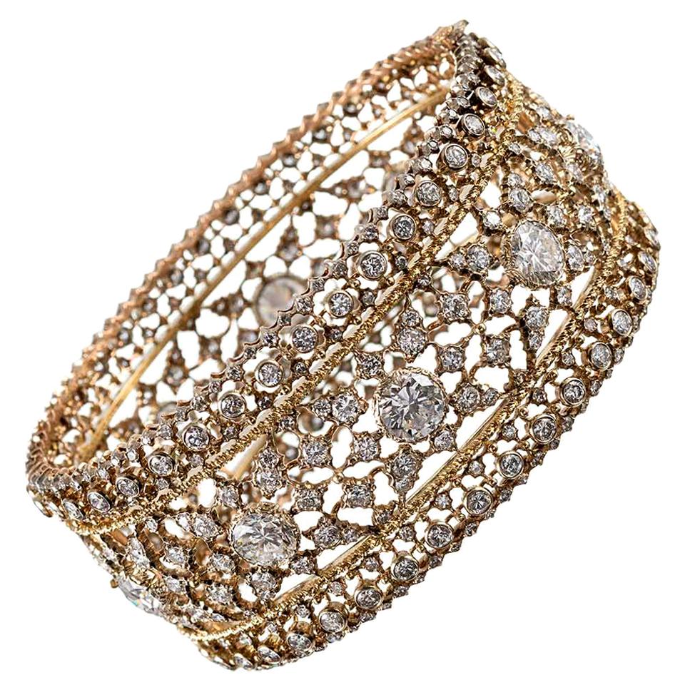 Buccellati circa 1960 Diamond Cuff with Certificate