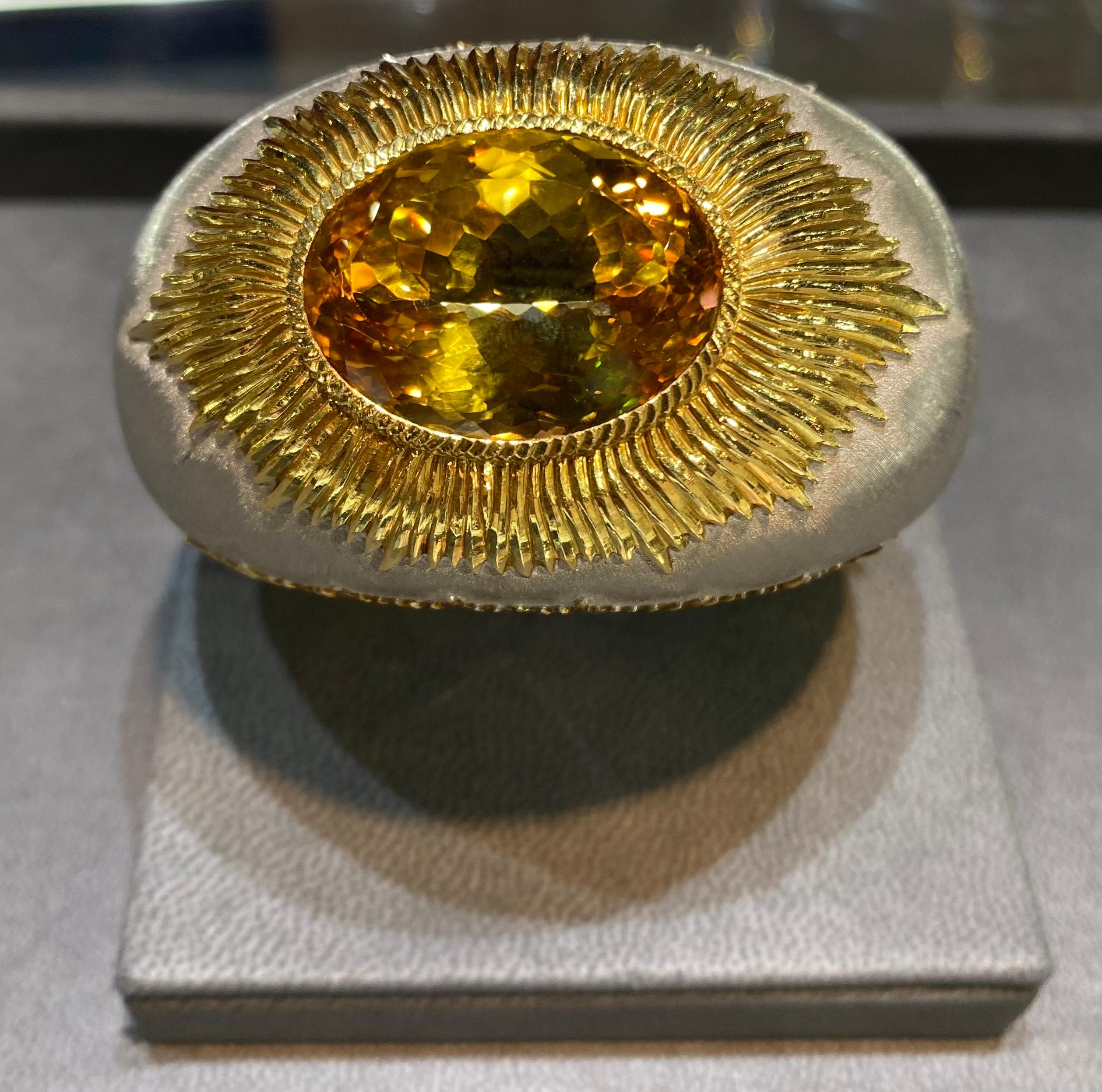 Buccellati Citrin-Armreif aus zweifarbigem Gold mit Citrin im Angebot 8