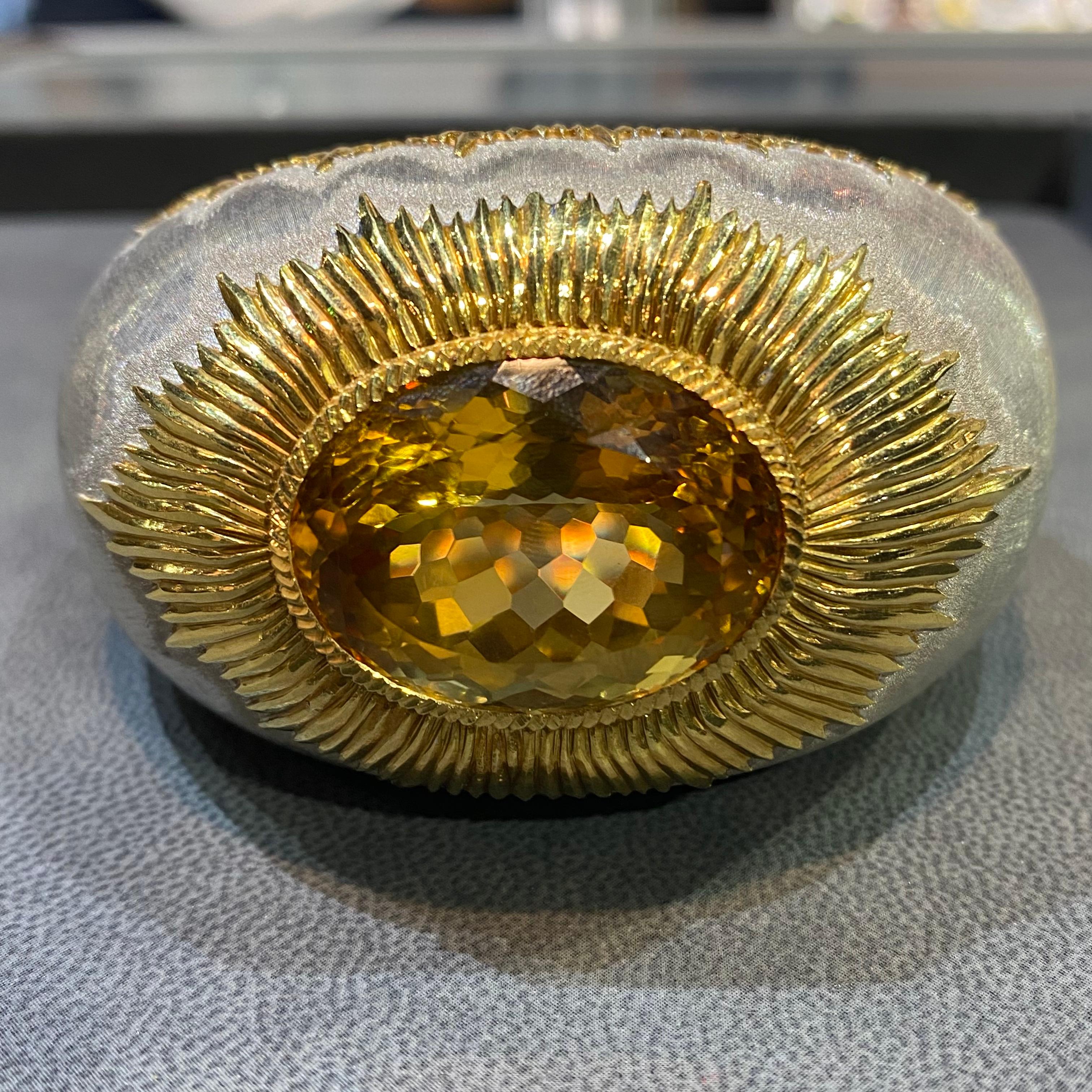 Buccellati Citrin-Armreif aus zweifarbigem Gold mit Citrin im Zustand „Hervorragend“ im Angebot in New York, NY