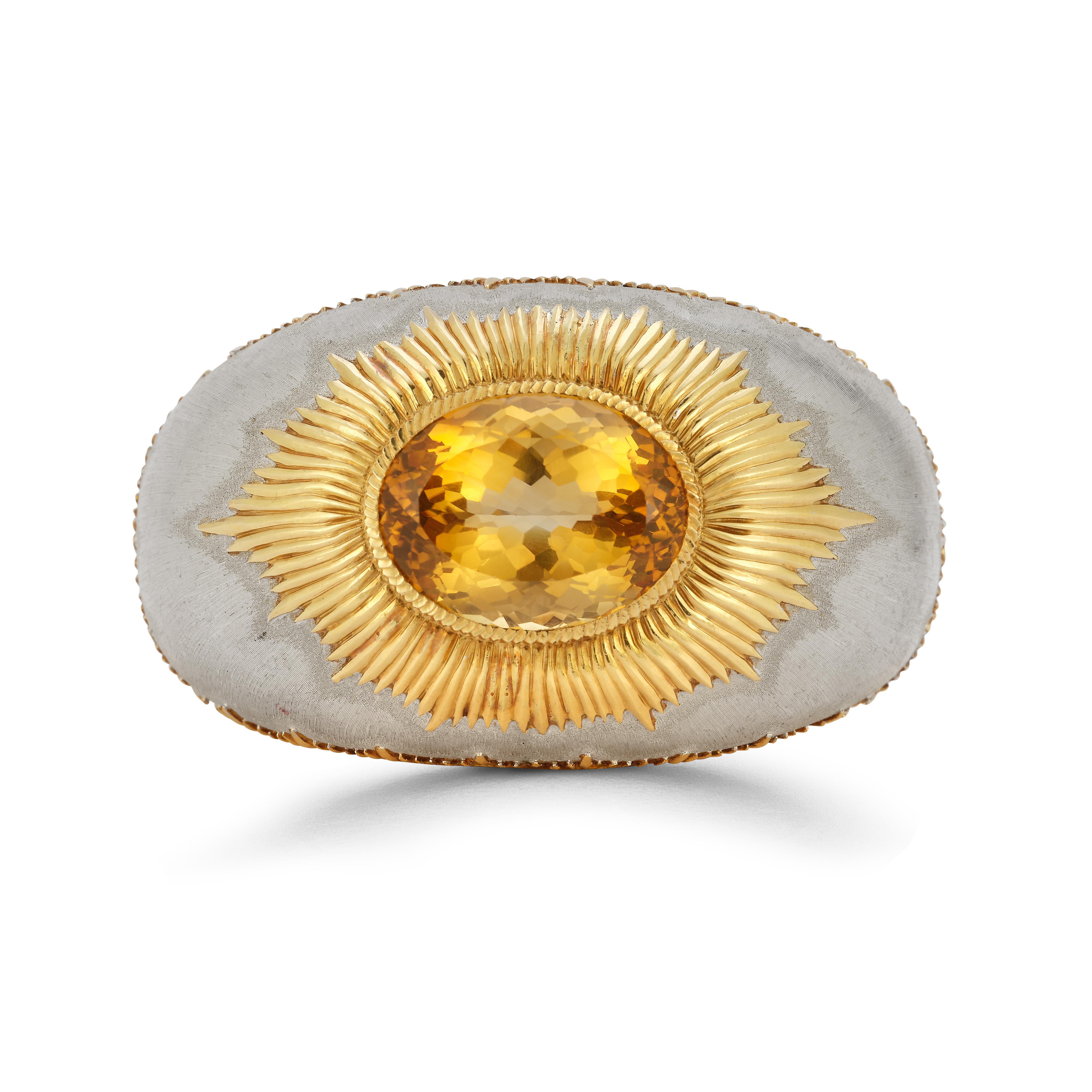 Buccellati Citrin-Armreif aus zweifarbigem Gold mit Citrin im Angebot 1