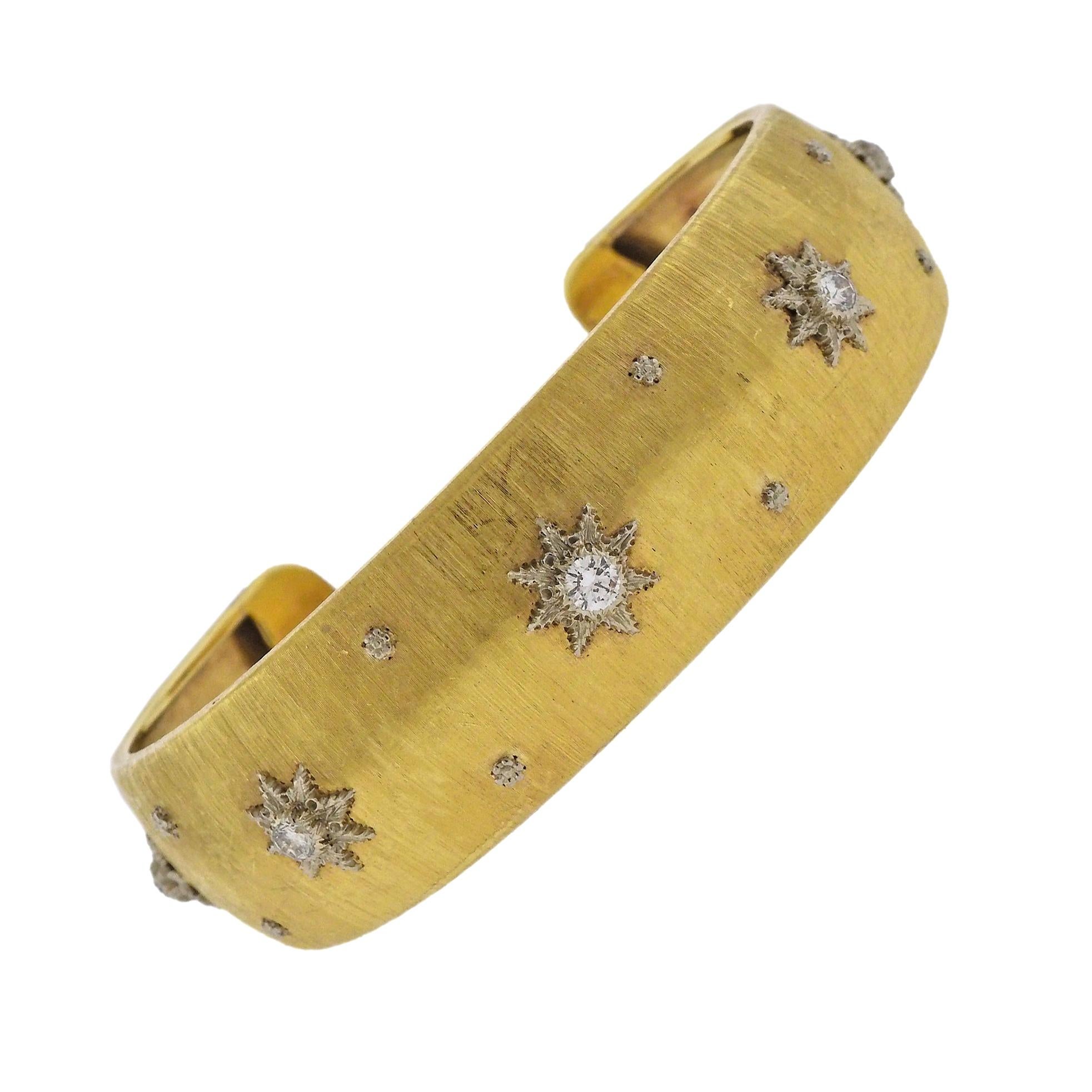 Buccellati Classic Diamond Gold Bracelet For Sale