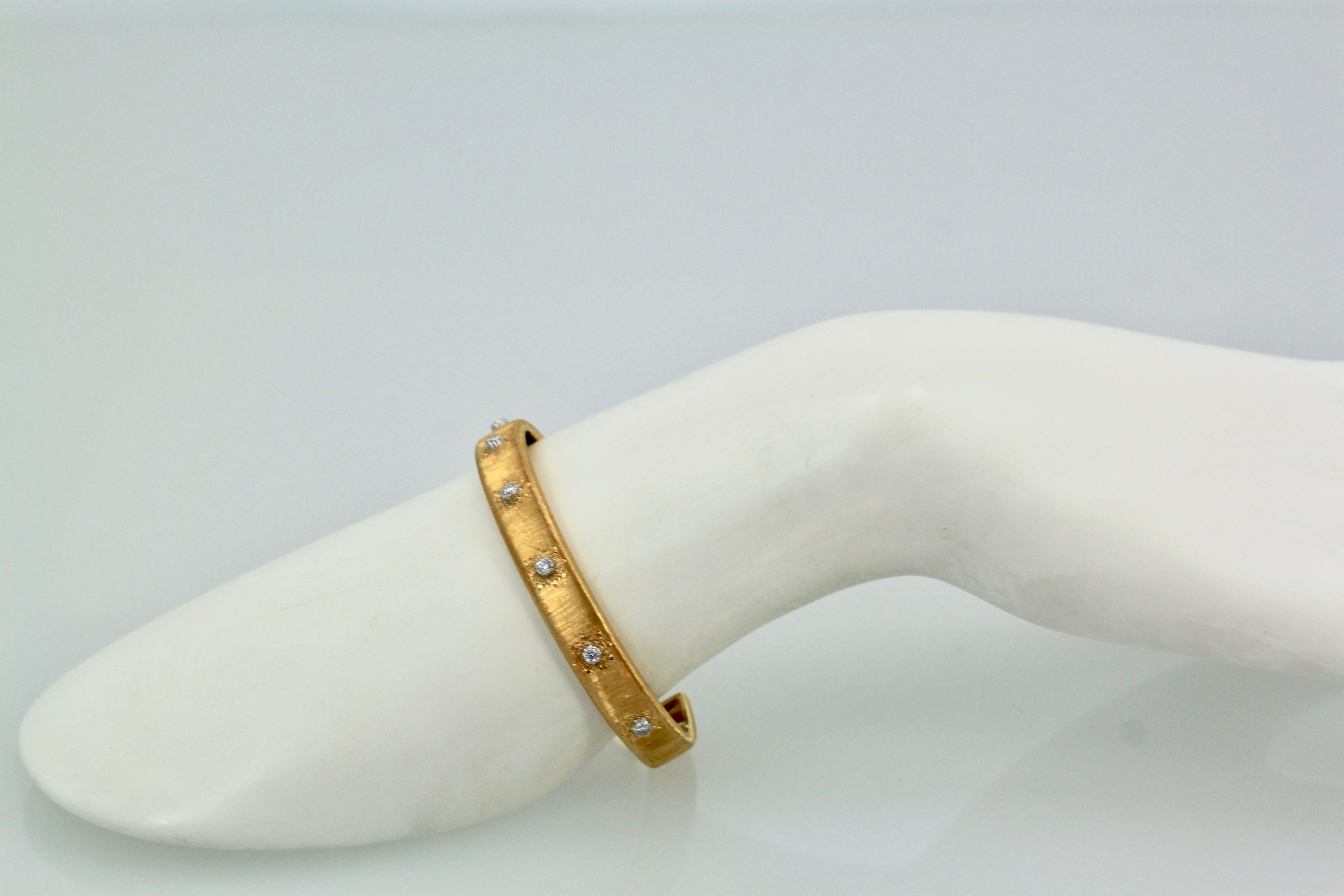 This lovely Buccellati Classica Rigato Bracelet was my first Buccellati Bracelet purchased many years ago..  It is small but a perfect compliment to any other bracelet.  This is the classica style with their signature burin engraving.  This bracelet