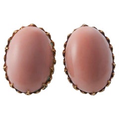 Buccellati Coral Emerald Gold Earrings