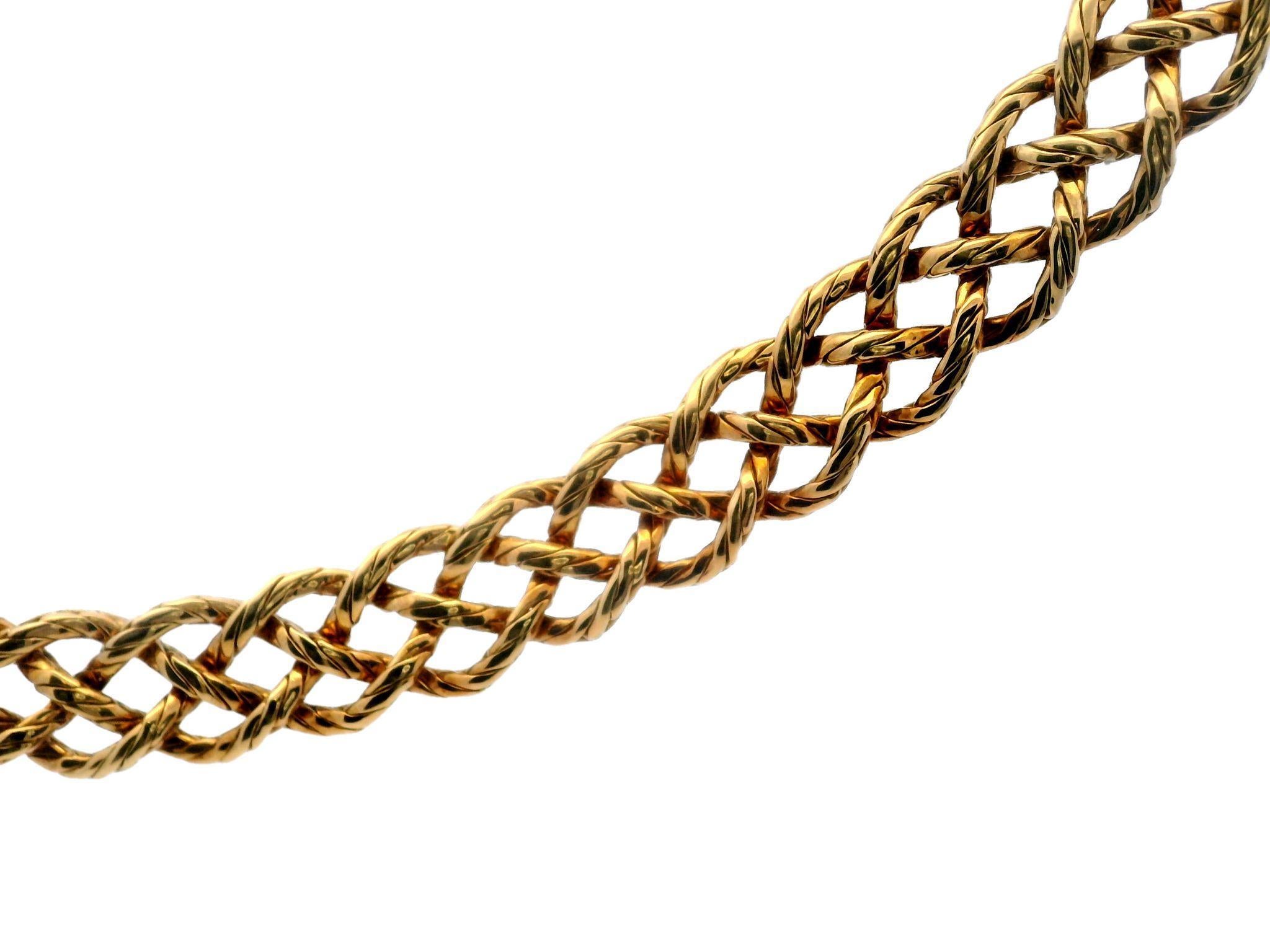 Buccellati Crepe De Chine Braided Link Necklace in 18 Karat Yellow Gold 2