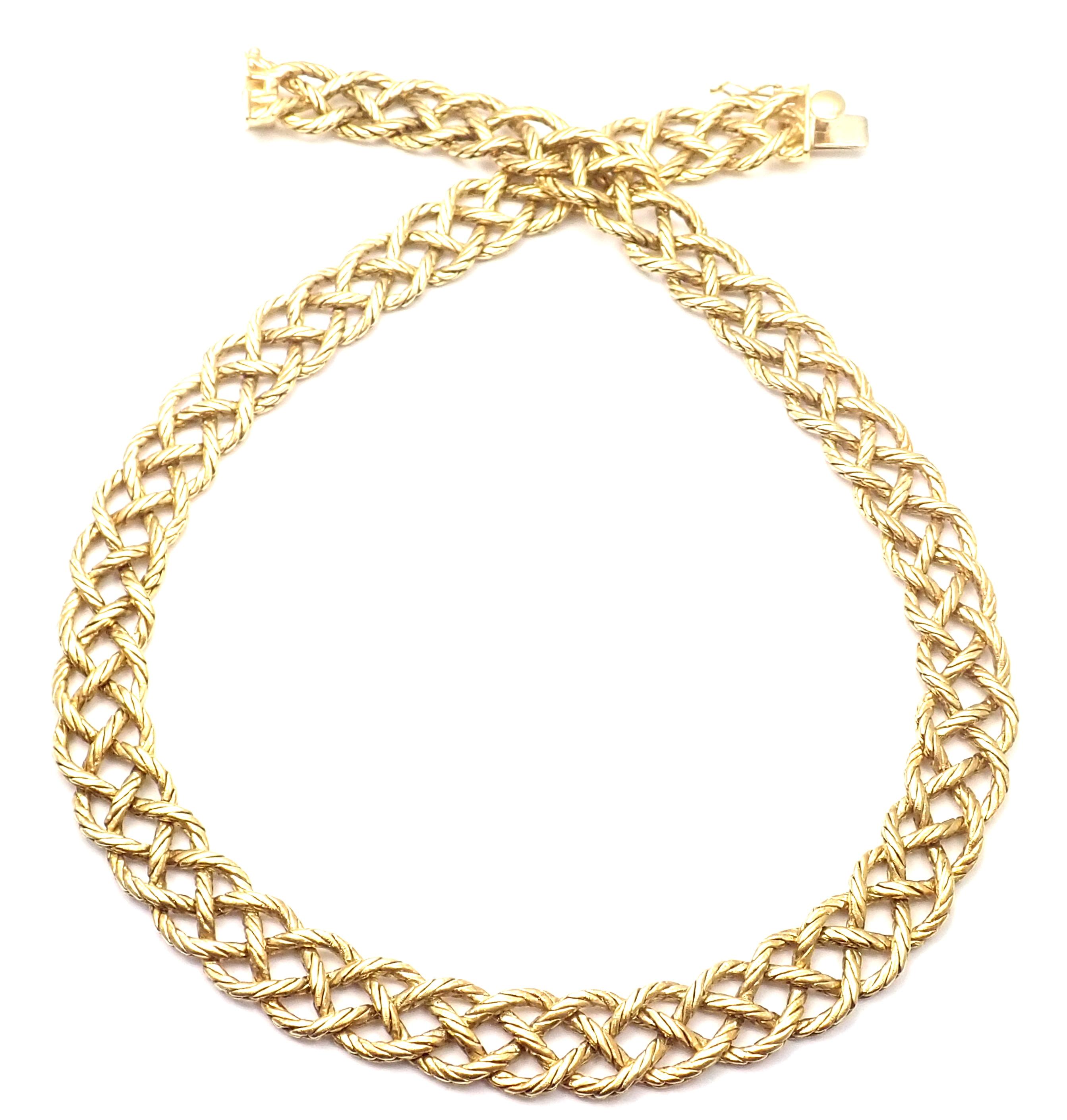 Buccellati Crepe De Chine Braided Link Yellow Gold Necklace 1