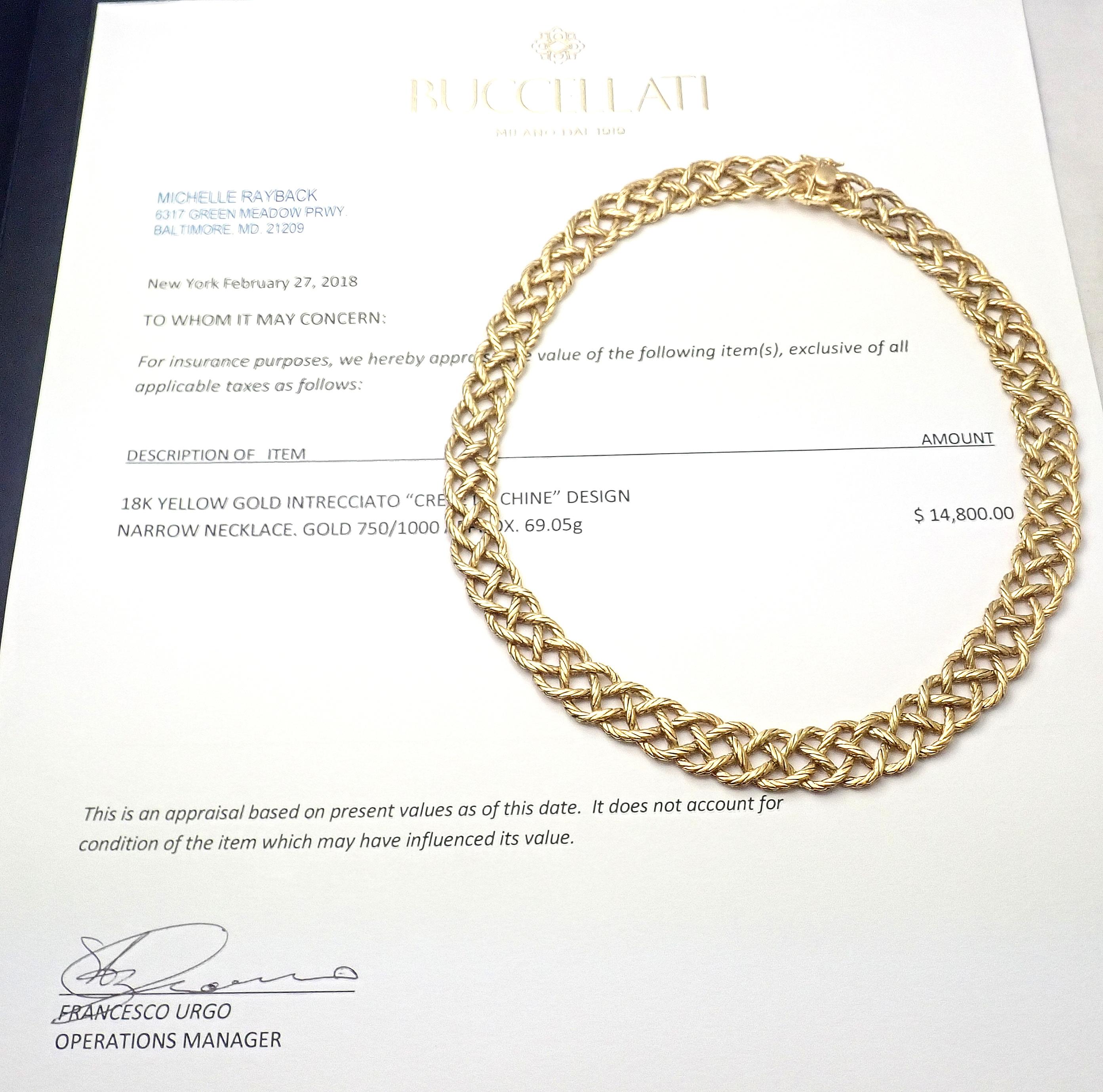 Buccellati Crepe De Chine Braided Link Yellow Gold Necklace 2