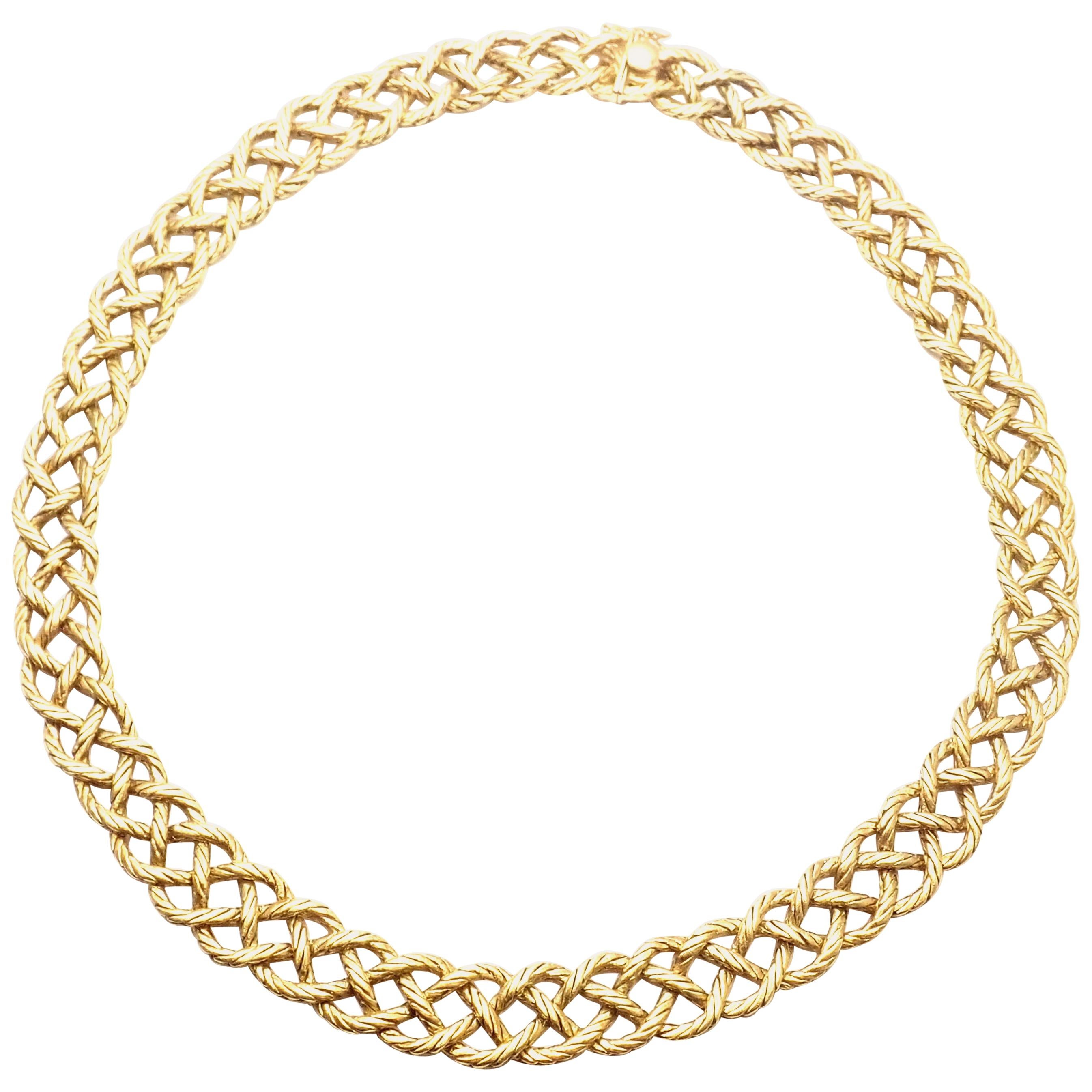 Buccellati Crepe De Chine Braided Link Yellow Gold Necklace