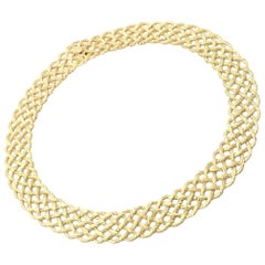 Buccellati Crepe De Chine Braided Wide Link Yellow Gold Necklace