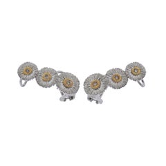 Buccellati Dailsy Blossom Silver Vermeil Diamond Earrings Ear Climbers