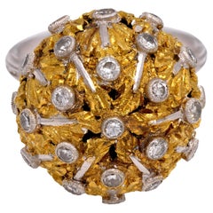 Buccellati diamond 18k yellow and white gold ring