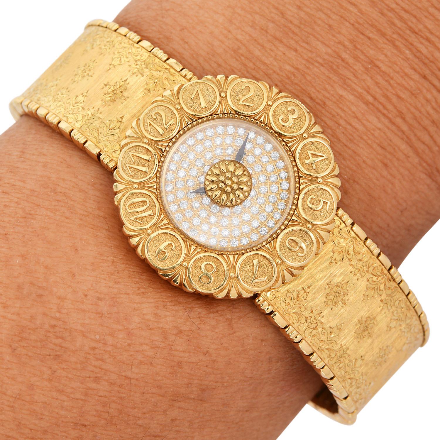 Buccellati  Diamond 18k Yellow Gold Bracelet Watch 1