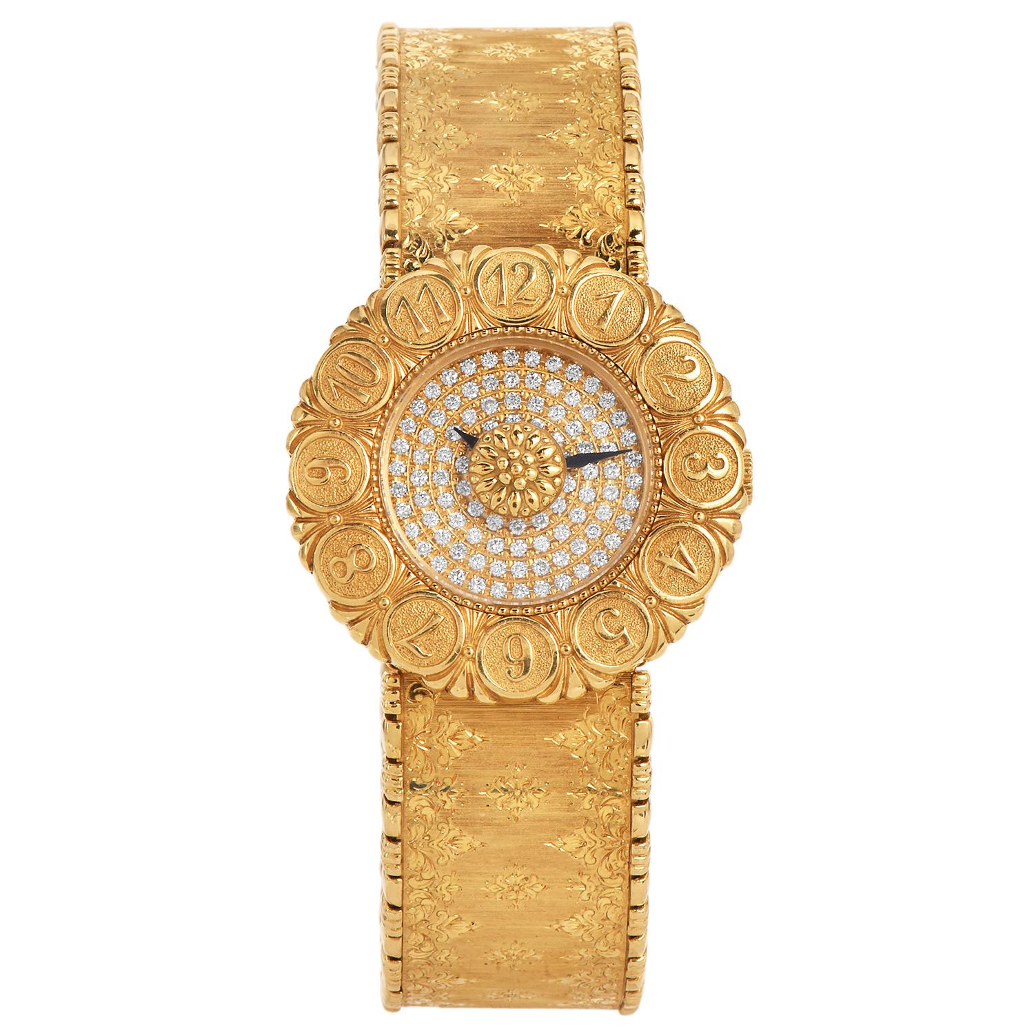 Buccellati  Diamond 18k Yellow Gold Bracelet Watch 2