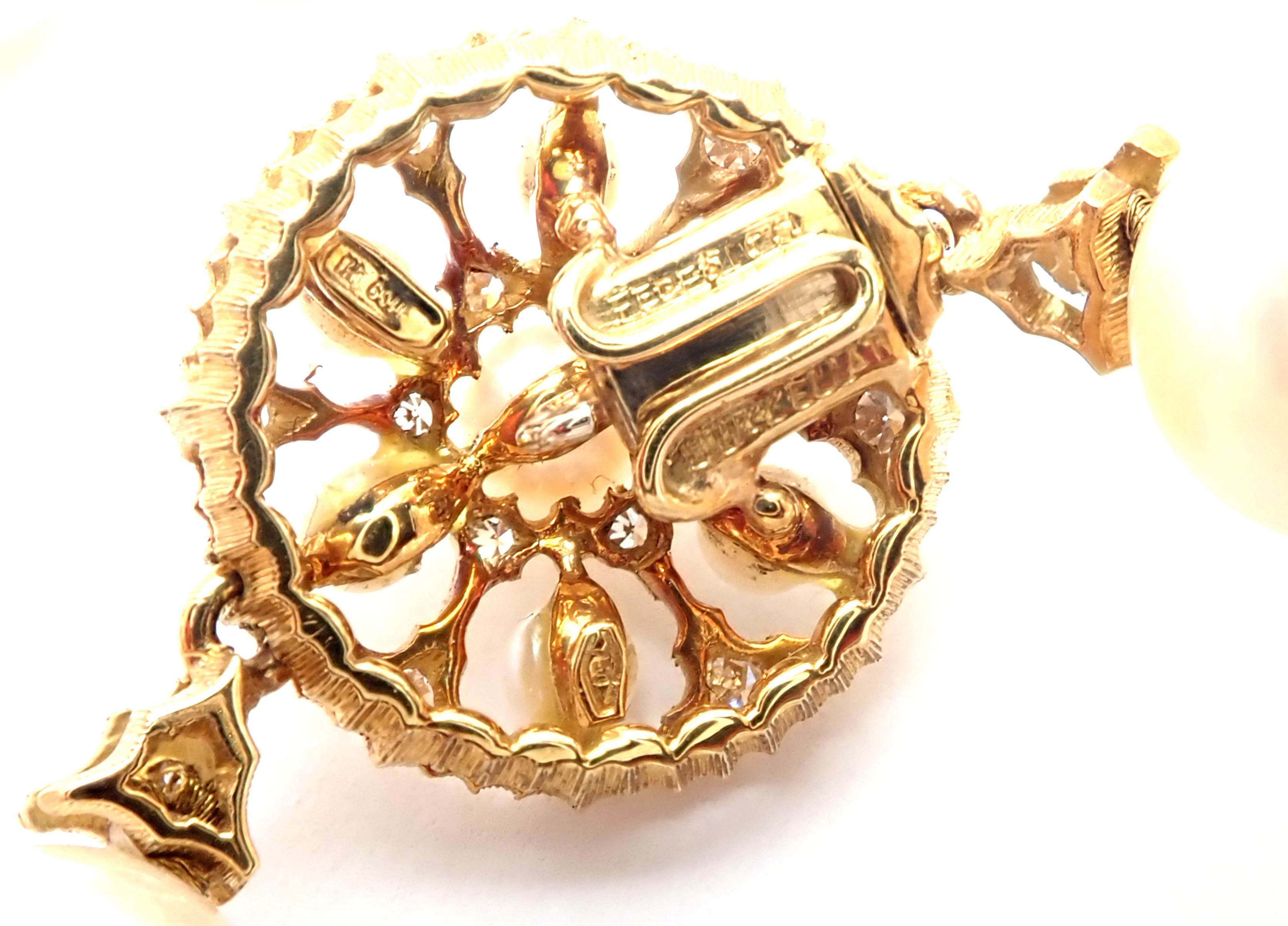 Buccellati Diamond 8mm Pearl Strand Yellow Gold Necklace 1