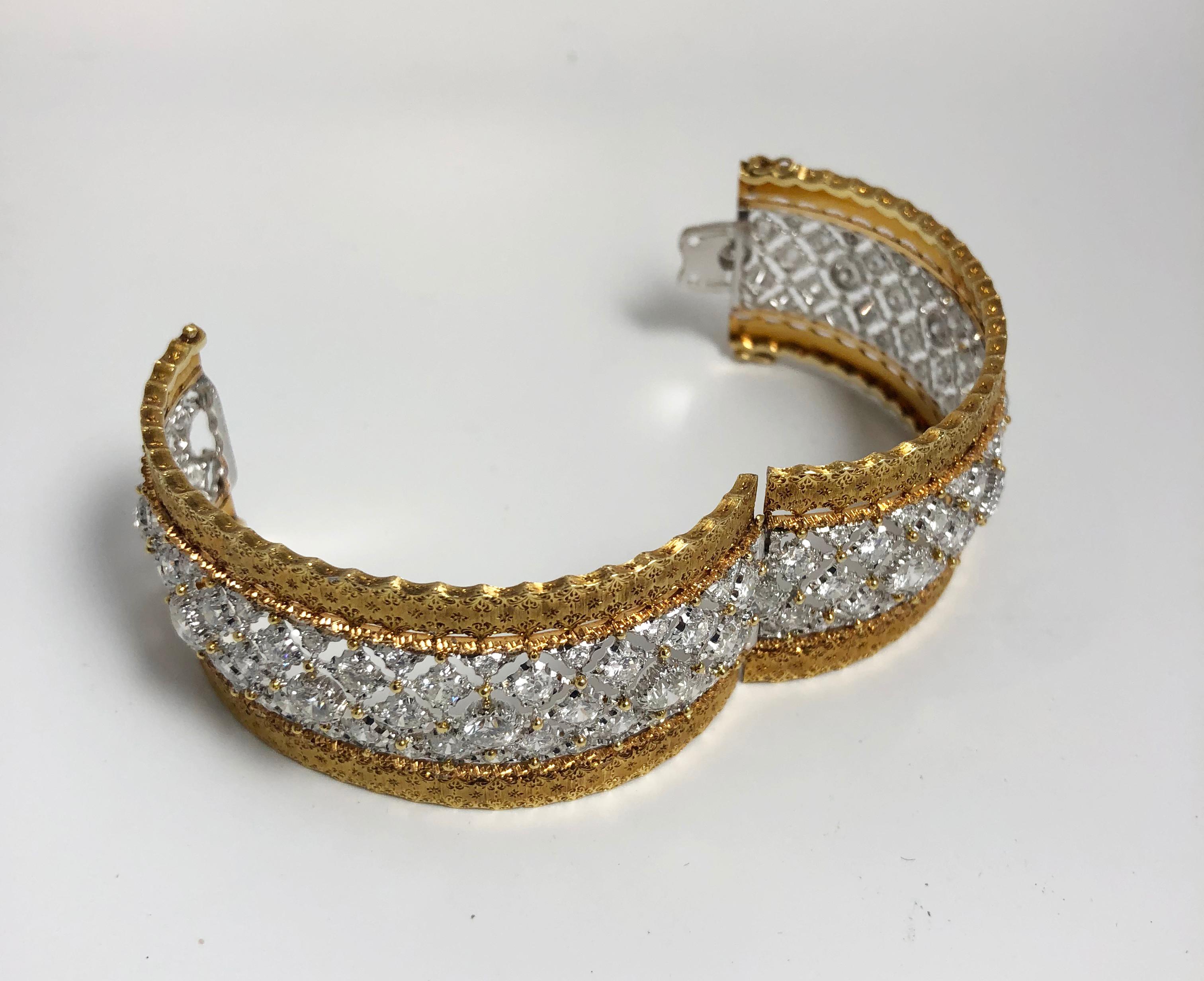 Buccellati Armreif aus Diamant und Gold mit Diamanten Damen im Angebot