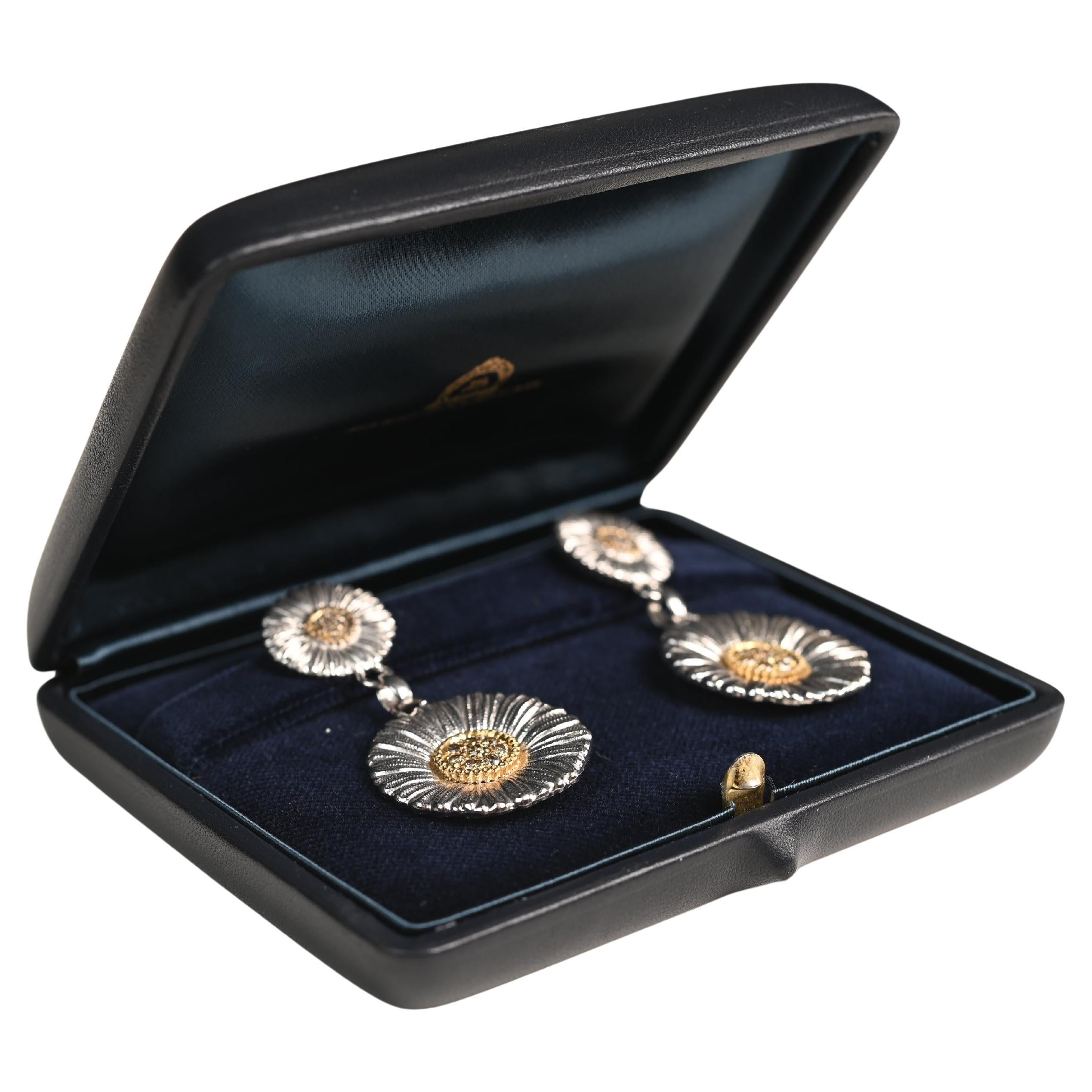 Buccellati Diamond (Approx 0.70-Carats) Earrings, Silver and Yellow Gold For Sale