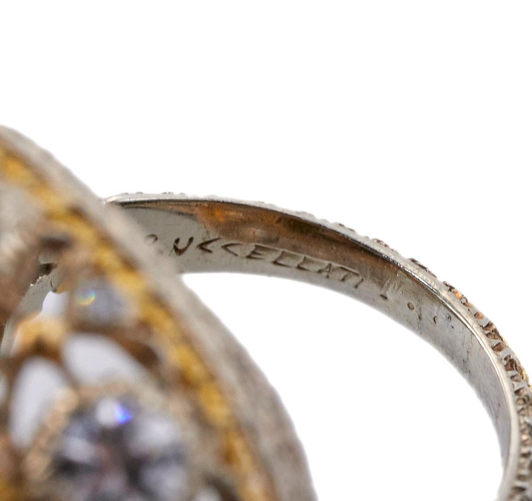 Women's or Men's Buccellati Diamond Citrine Gold Cocktail Ring For Sale