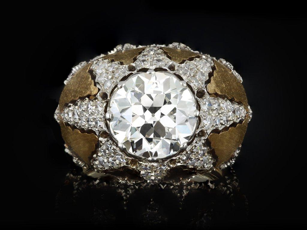 Buccellati Diamond Cluster Ring, Italian, circa 1940 For Sale 1