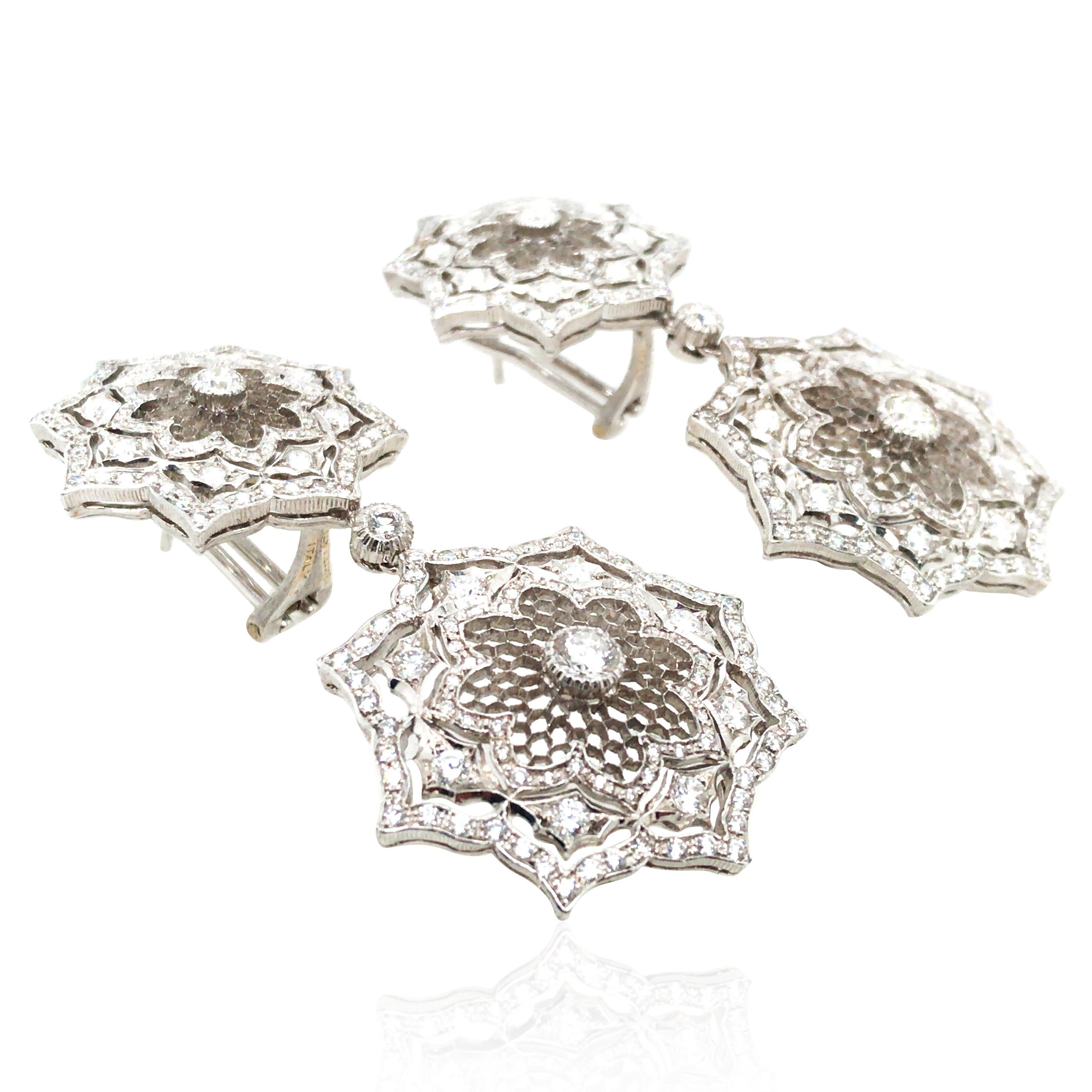 Round Cut Buccellati, Diamond Earrings